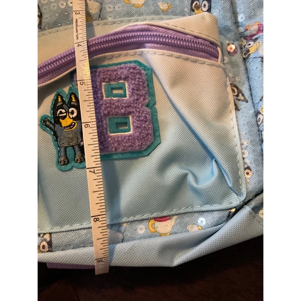 Bluey Mini Backpack Kids‎ Bluey Character Sequins Letter B Front Pocket